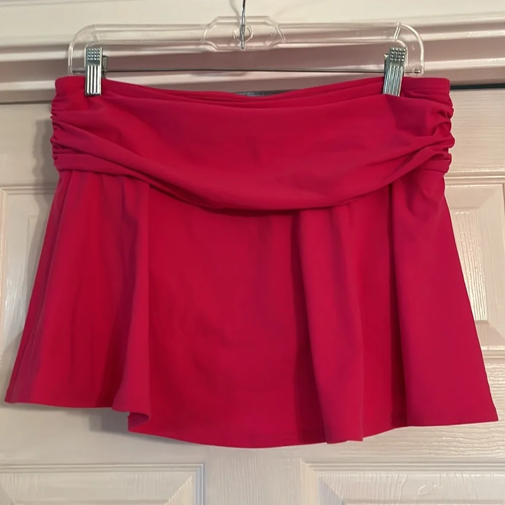 Lands End Swim Skirt Skort 10 Pink Stretch Lined Elastic Waist M BarbieCore - Picture 4 of 8
